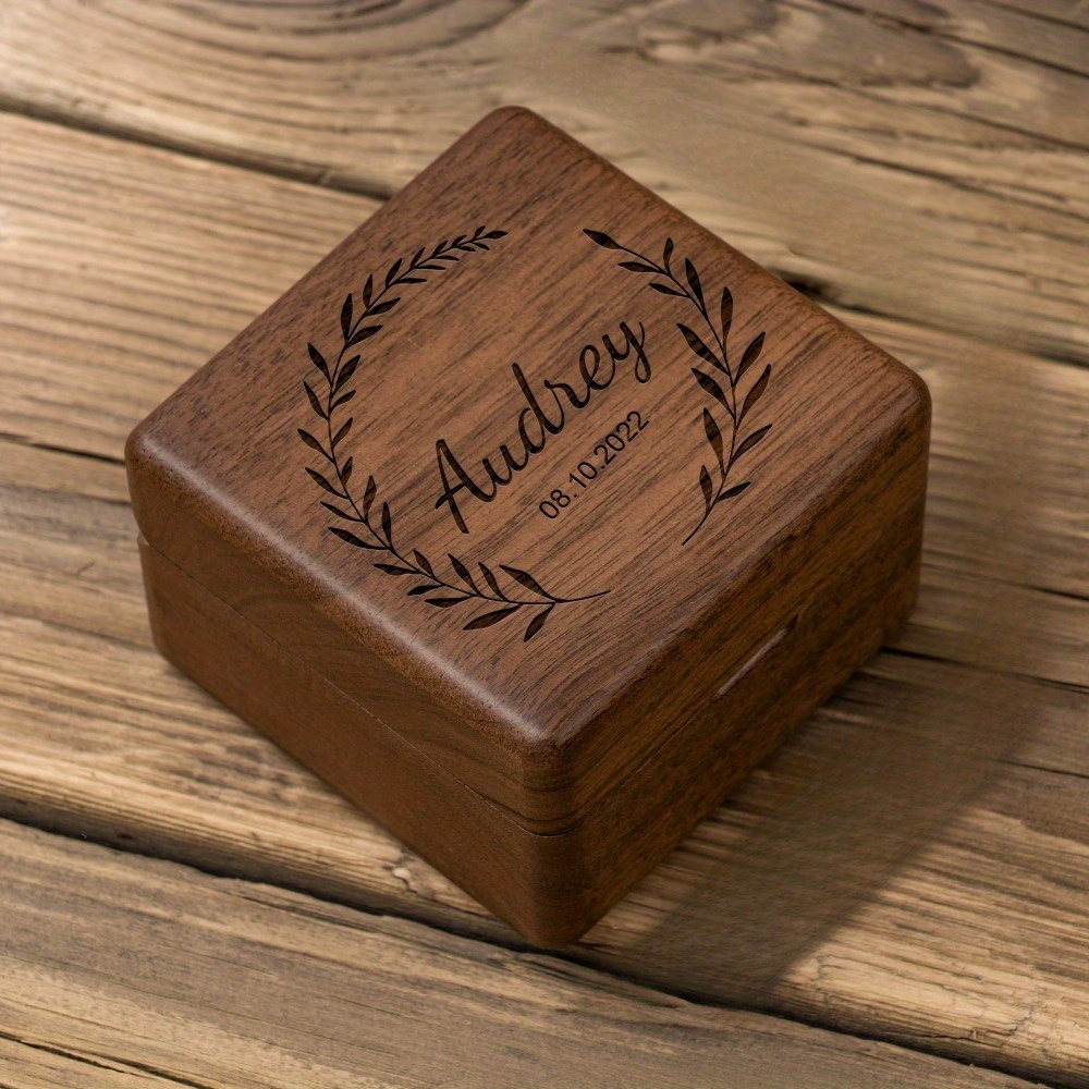Custom Heart-Shaped Wooden Ring Box for Wedding Ceremonies